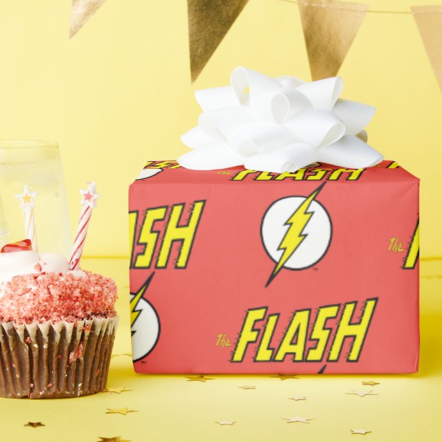 The Flash Name & Lightning Bolt Logo Wrapping Paper (Birthday Party)