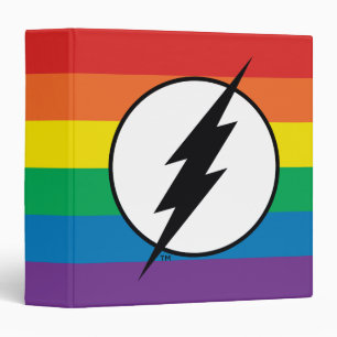 The Flash Rainbow Logo 3 Ring Binder