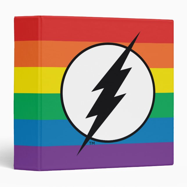 The Flash Rainbow Logo 3 Ring Binder (Front/Spine)