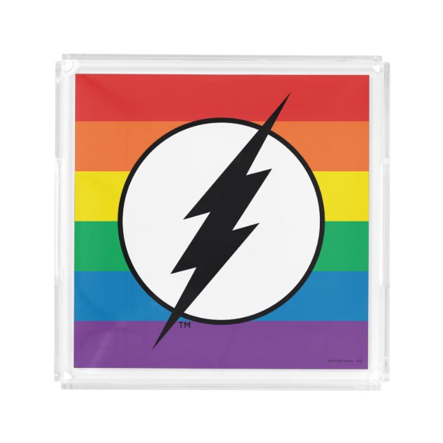 The Flash Rainbow Logo Acrylic Tray (Front)