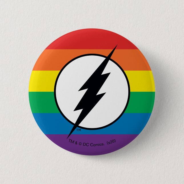 The Flash Rainbow Logo Button (Front)