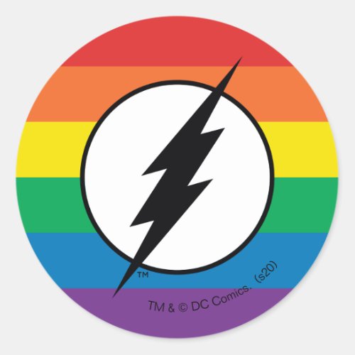 The Flash Rainbow Logo Classic Round Sticker