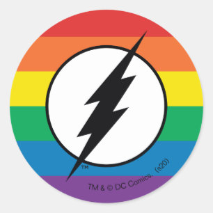 The Flash Rainbow Logo Classic Round Sticker