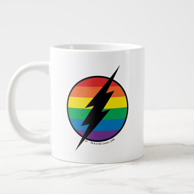 The Flash Rainbow Logo Giant Coffee Mug (Left)