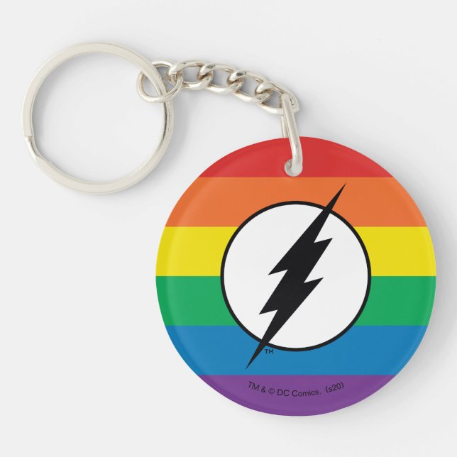 The Flash Rainbow Logo Keychain (Front)