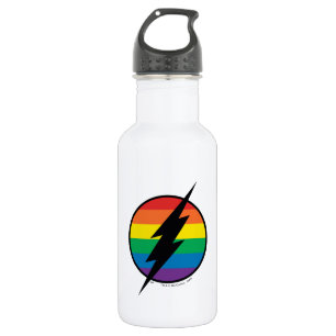 The Flash Rainbow Logo Stainless Steel Water Bottle
