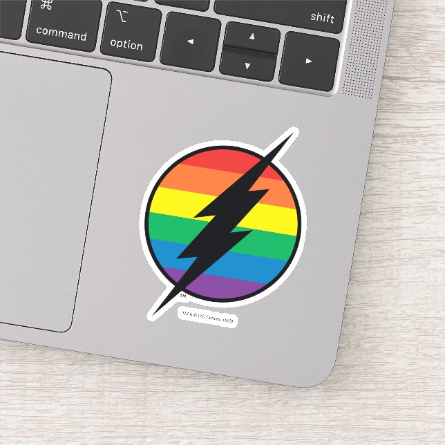 The Flash Rainbow Logo Sticker (Detail)