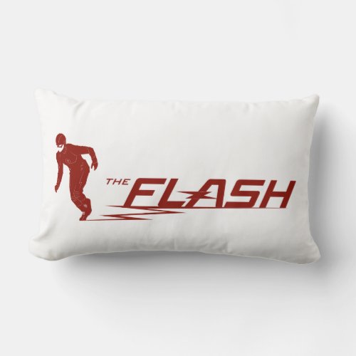 The Flash  Super Hero Name Logo Lumbar Pillow