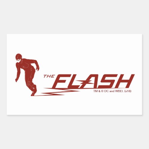 The Flash  Super Hero Name Logo Rectangular Sticker
