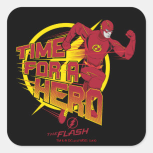 The Flash "Time For A Hero" Graphic Square Sticker