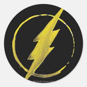 The Flash Yellow Chest Emblem Classic Round Sticker