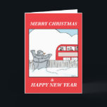 The Flashing Snowman Holiday Card<br><div class="desc">Imagine the cold damage when the bus got more than a shoulder from this rude Snowman.</div>