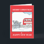 The Flashing Snowman Holiday Card<br><div class="desc">Imagine the cold damage when the bus got more than a shoulder from this rude Snowman.</div>