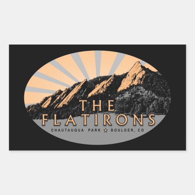 The Flatirons, Chautauqua Park, Boulder Colorado Rectangular Sticker (Front)