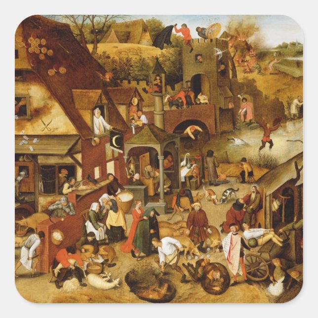 The Flemish Proverbs Square Sticker (Front)