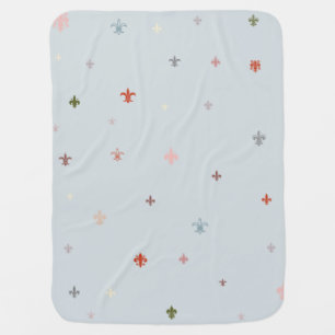The Fleur-de-Lis - Vintage Pastel Colors Baby Blanket