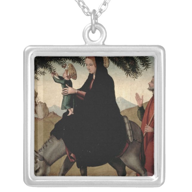 The Flight into Egypt 2 Silver Plated Necklace (Front)