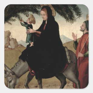 The Flight into Egypt 2 Square Sticker