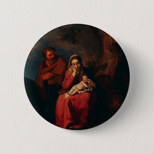 The Flight into Egypt by Abraham Bloemaert  Button (Front)