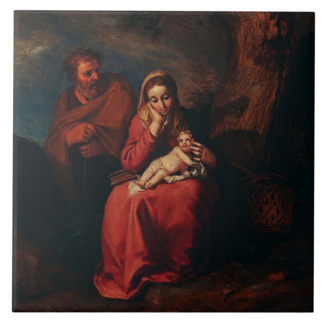 The Flight into Egypt by Abraham Bloemaert  Ceramic Tile (Front)