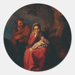 The Flight into Egypt by Abraham Bloemaert Classic Round Sticker