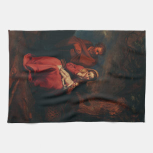 The Flight into Egypt by Abraham Bloemaert Kitchen Towel