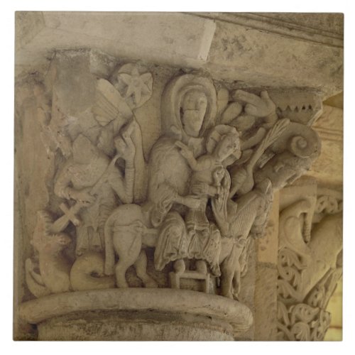 The Flight into Egypt column capital relief from Tile