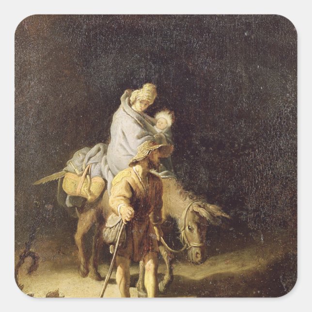 The Flight into Egypt Square Sticker (Front)