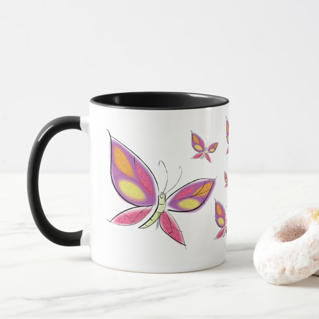 The Flight of the Flutterby Coffee Mug (With Donut)