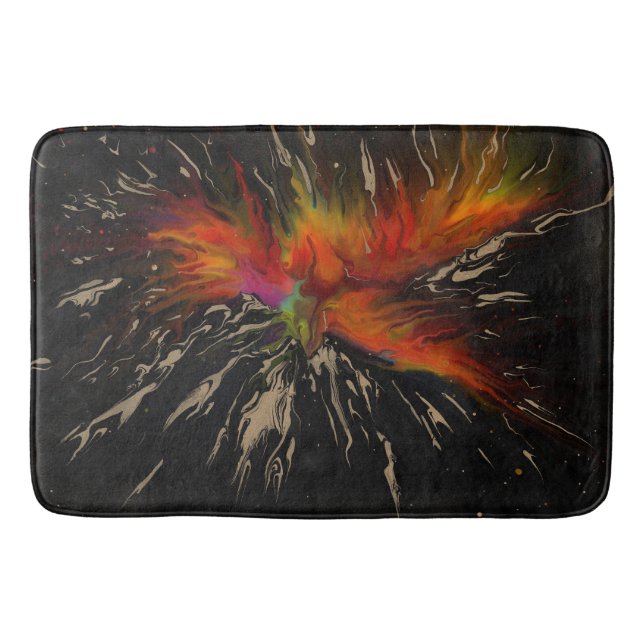 The Flight of the Phoenix – Fiery Abstract Rebirth Bath Mat (Front)