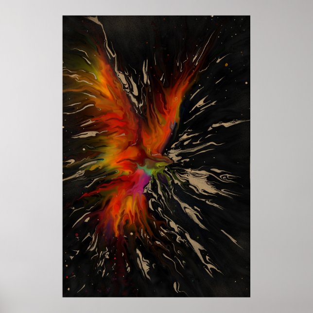 The Flight of the Phoenix – Fiery Abstract Rebirth Poster (Front)