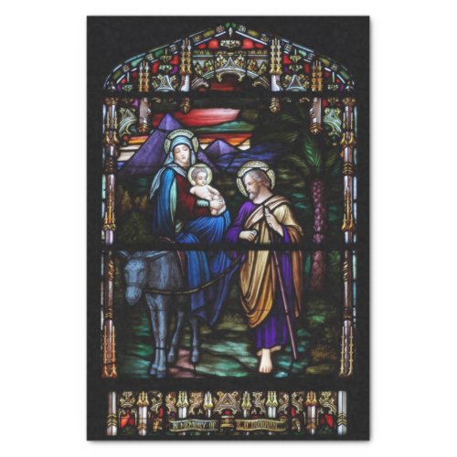 The Flight to Egypt Stained Glass Christmas Tissue Paper