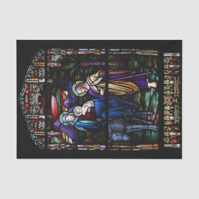The Flight to Egypt Stained Glass Christmas Tissue Paper (Front)