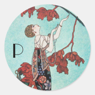 THE FLIGHTY BIRD ,BEAUTY FASHION DESIGNER CLASSIC ROUND STICKER