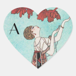 THE FLIGHTY BIRD ,BEAUTY FASHION DESIGNER HEART STICKER
