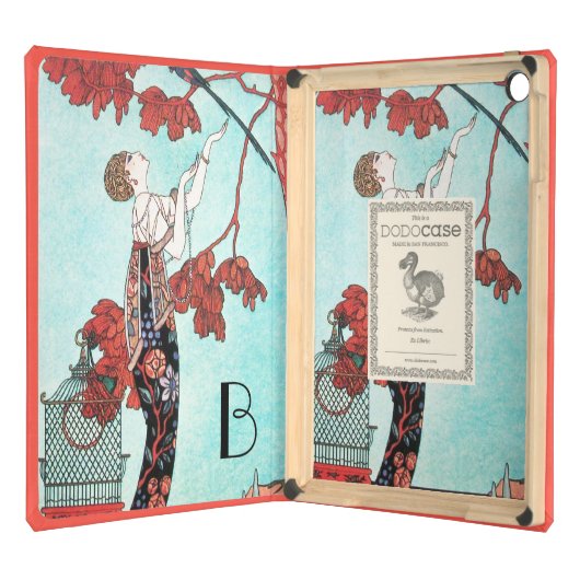 THE FLIGHTY BIRD ,BEAUTY FASHION DESIGNER MONOGRAM iPad AIR COVER (Front (Open))