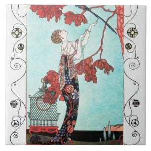 THE FLIGHTY BIRD ,BEAUTY FASHION/ Geometric Swirls Ceramic Tile