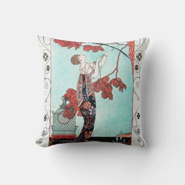 THE FLIGHTY BIRD ,BEAUTY FASHION/ Geometric Swirls Throw Pillow (Front)