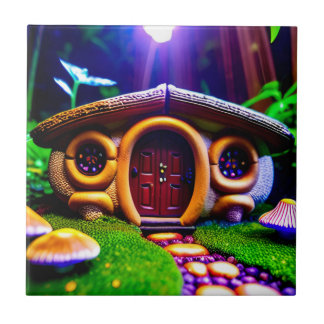 The Flinstone Mushroom House Ceramic Tile