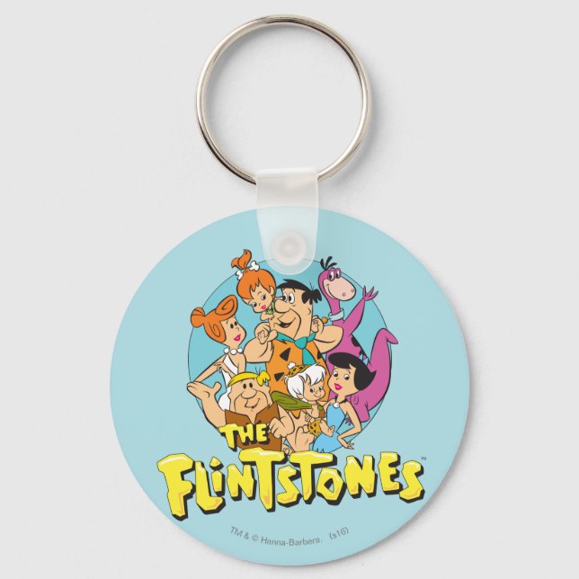 The Flintstones and Rubbles Family Graphic Keychain (Front)