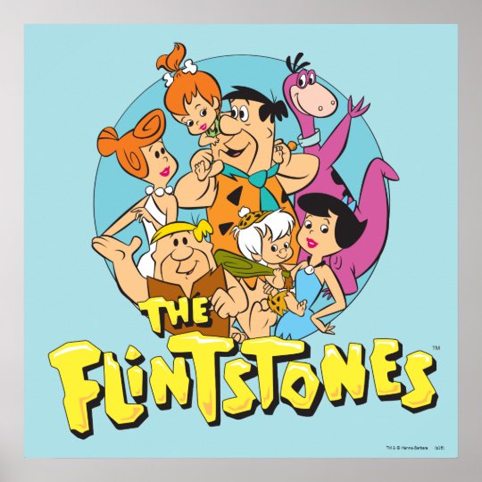 The Flintstones and Rubbles Family Graphic Poster | Zazzle.com