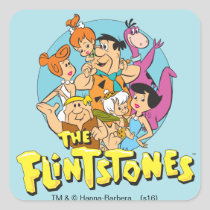 The Flintstones and Rubbles Family Graphic Square Sticker