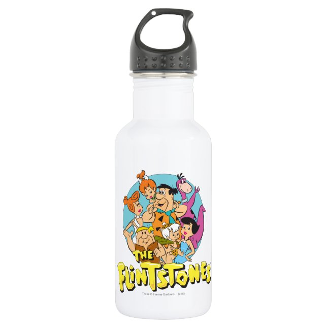 The Flintstones and Rubbles Family Graphic Water Bottle (Front)