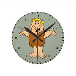 The Flintstones Main Cast Images Cordless 10.5" Diameter Wall Clock NEW BOXED