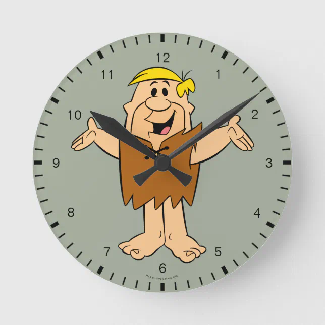 The Flintstones | Barney Rubble Round Clock | Zazzle