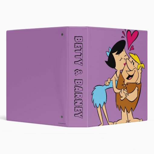 The Flintstones Betty Kissing Barney 3 Ring Binder Zazzle 2085