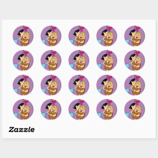 The Flintstones Betty Kissing Barney Classic Round Sticker Zazzle 8542