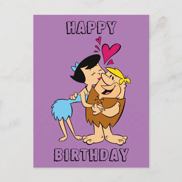 The Flintstones | Betty Kissing Barney Postcard | Zazzle
