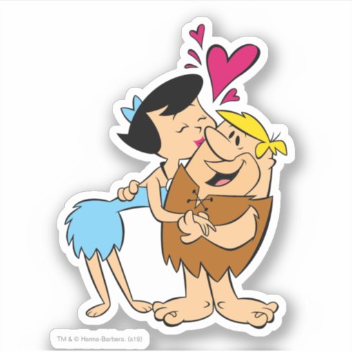 The Flintstones Betty Kissing Barney Sticker Zazzle 4866