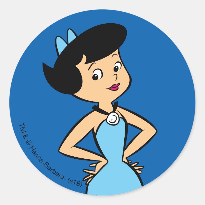 The Flintstones Betty Rubble Classic Round Sticker 9099